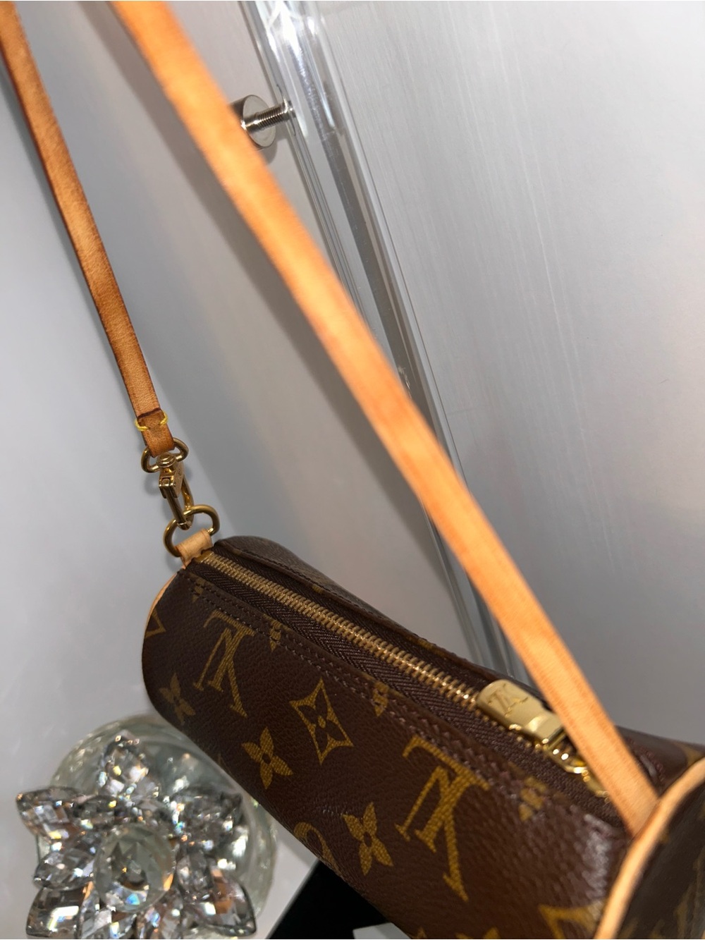 Authentic Louis Vuitton Brown Classic Monogram Mini Papillon Bag - Picture 6 of 9